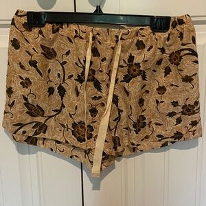 Ulla Johnson Floral Cotton Shorts Drawstring Tie Belt